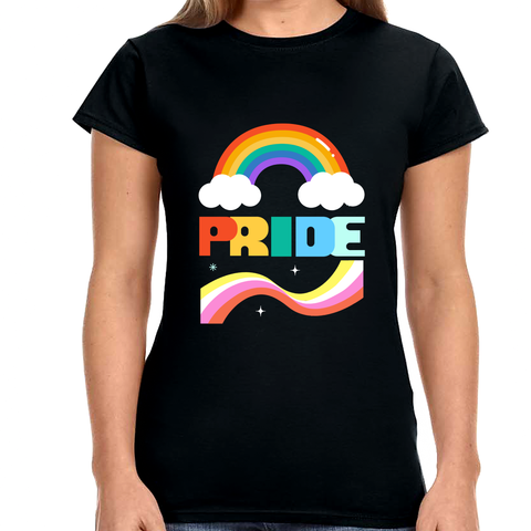 Pride LGBT Flag Lesbian Pride Month Transgender Gay Rainbow Shirts for Women