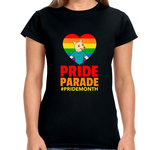 Pride Parade LGBT Flag Gay Pride Month Rainbow Lesbian Womens Shirts