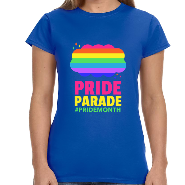 Pride Parade LGBTQ Pride Rainbow Flag Lesbian Gay Pride Ally Womens T Shirts