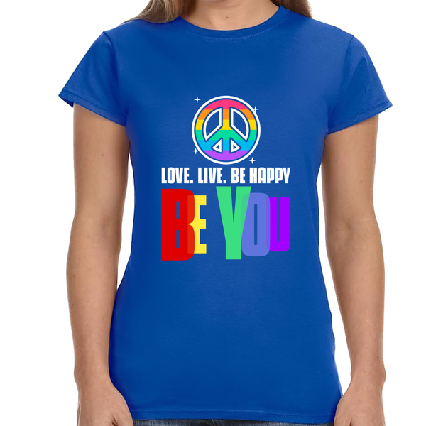 Be You Shirt LGBT Pride Rainbow Flag Lesbian Gay Pride Ally Shirts for Women