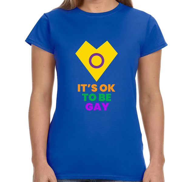 It's OK to Be Gay Pride Month Transgender Rainbow Lesbian Womens Shirts