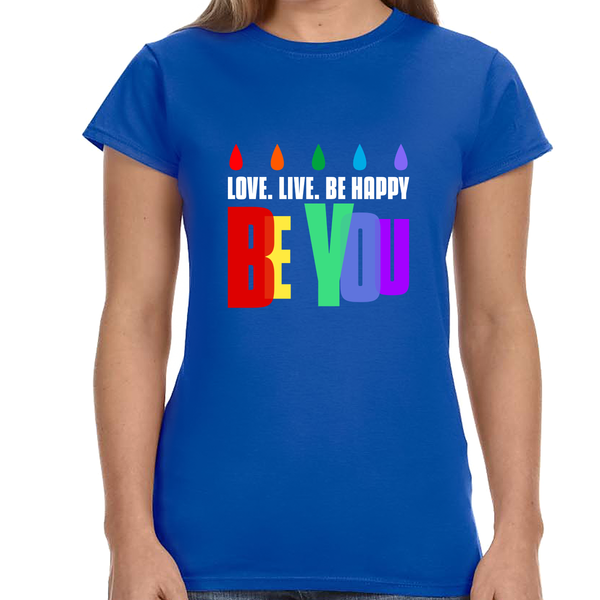 Be You Shirt LGBT Pride Rainbow Flag Gay Lesbian Pride Ally Shirts for Women