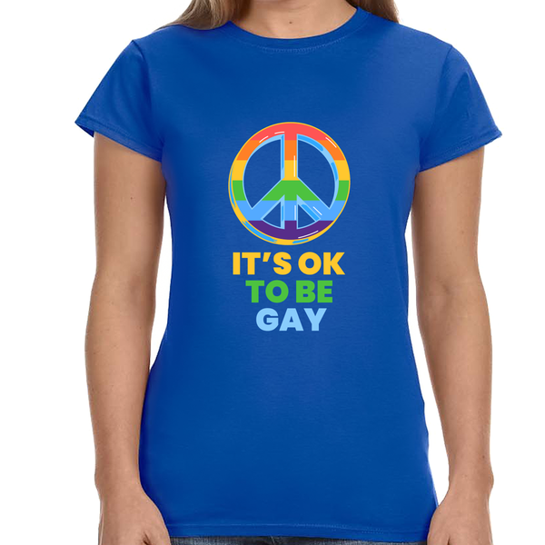 It's OK to Be Gay Pride Ally LGBT Pride Rainbow Lesbian Gay Womens Shirts