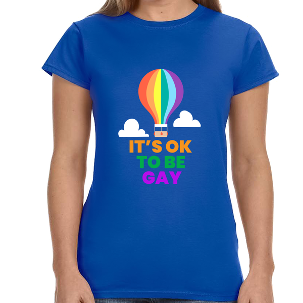 It's OK to Be Gay LGBTQ Be Gay Pride LGBT Ally Rainbow Flag Shirts for Women