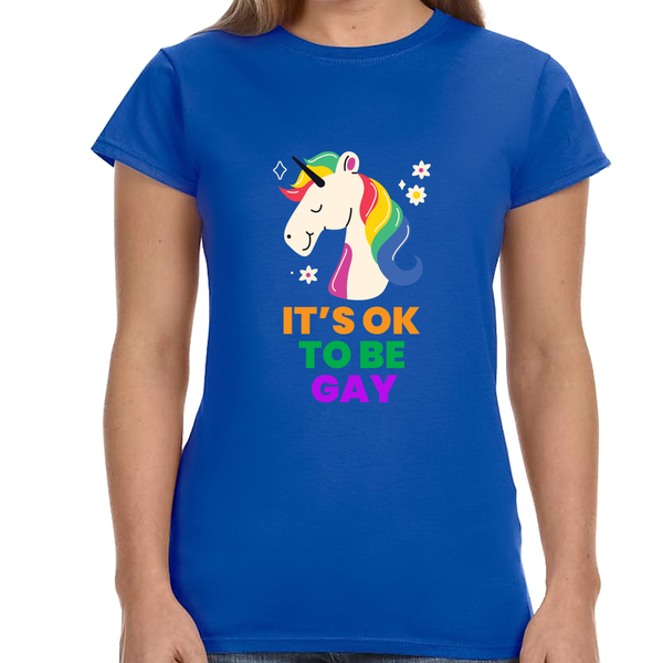 It's OK to Be Gay LGBTQ Be Gay Pride LGBT Rainbow Flag Gay Shirts for Women