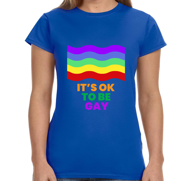 It's OK to Be Gay Equality Human Rights LGBT Pride Rainbow Womens Shirts