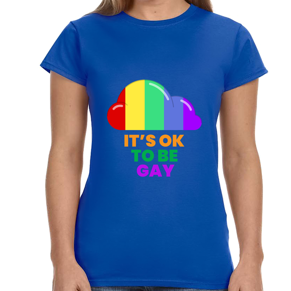 It's OK to Be Gay Equality LGBT Pride Rainbow Lesbian Gay Shirts for Women