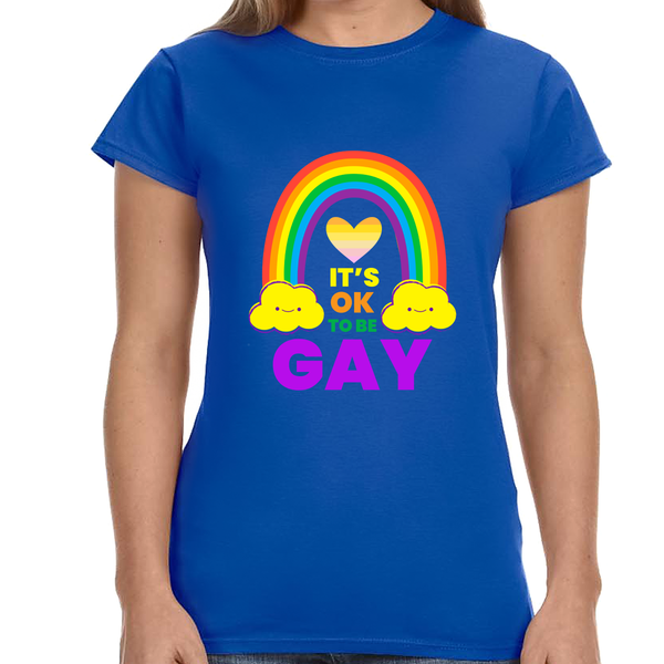 It's OK to Be Gay Gender Equality LGBTQ Pride Day Gay Rights Shirts for Women
