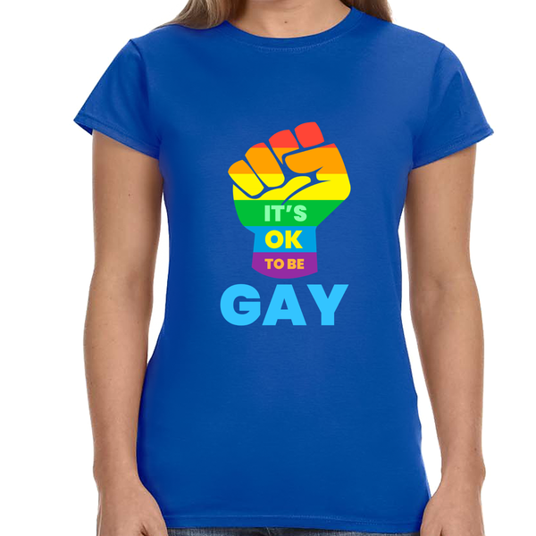 It's OK to Be Gay Gender Equality LGBTQ Pride Day Gay Parade Womens Shirts