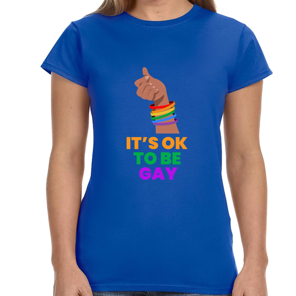 It's OK to Be Gay Shirt LGBTQ Be Gay Pride LGBT Rainbow Flag Women Tops