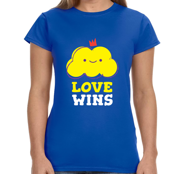 Love Wins LGBT Love Live Be Happy Love Print LGBT Equality Shirts for Women