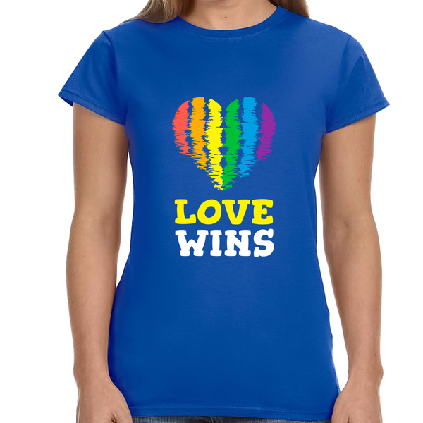 Love Wins LGBT Gay Pride Month Transgender Rainbow Lesbian Womens T Shirts