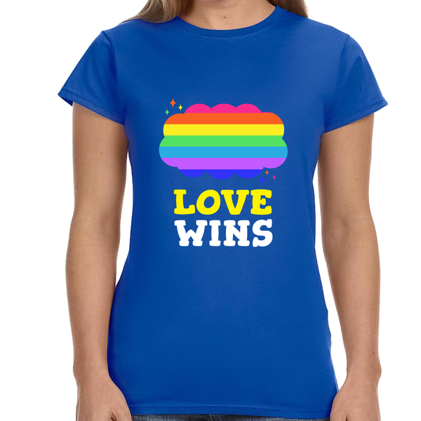 Love Wins LGBT Lesbian Gay Pride Month Rainbow Transgender Shirts for Women