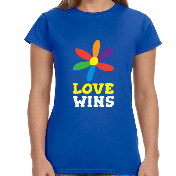 Love Wins LGBT Pride Rainbow Flag Lesbian Gay Pride Ally Women Tops