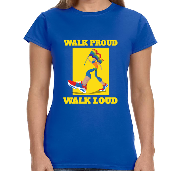 LGBT Pride Walk Proud Walk Loud Pride Day Parade Queer Pride Womens Shirts