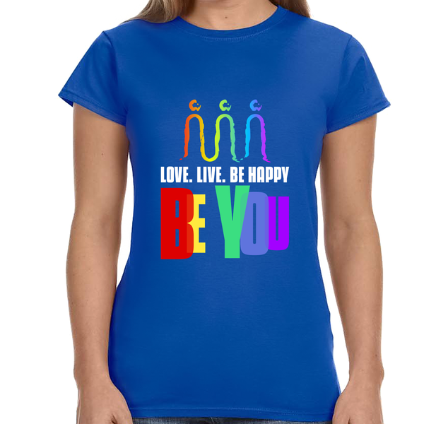 Be You LGBT Flag Lesbian Pride Month Transgender Gay Rainbow Women Tops