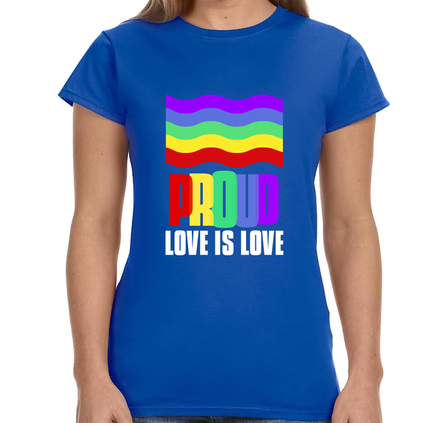 Proud LGBT Shirt Love is Love Shirts Gay Pride Month Rainbow Womens Shirts