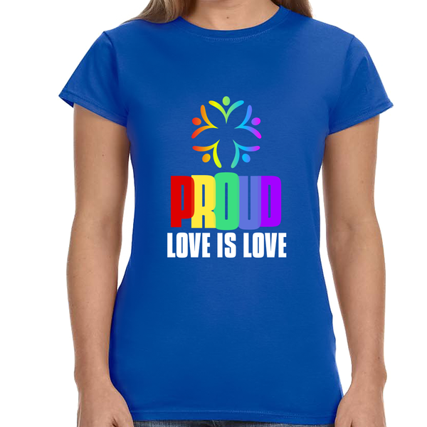 Proud LGBT Shirt Love is Love Shirt LGBTQ Pride Rainbow Flag Shirts for Women