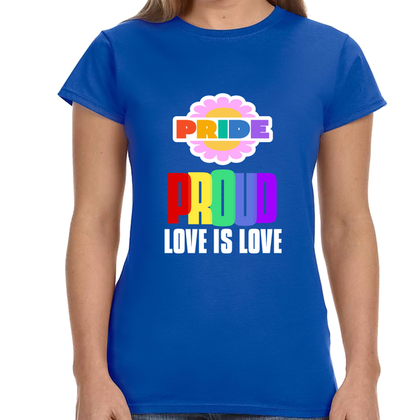 Proud LGBT TShirt Love is Love Tee Rainbow Gay Lesbian Pride Shirts for Women