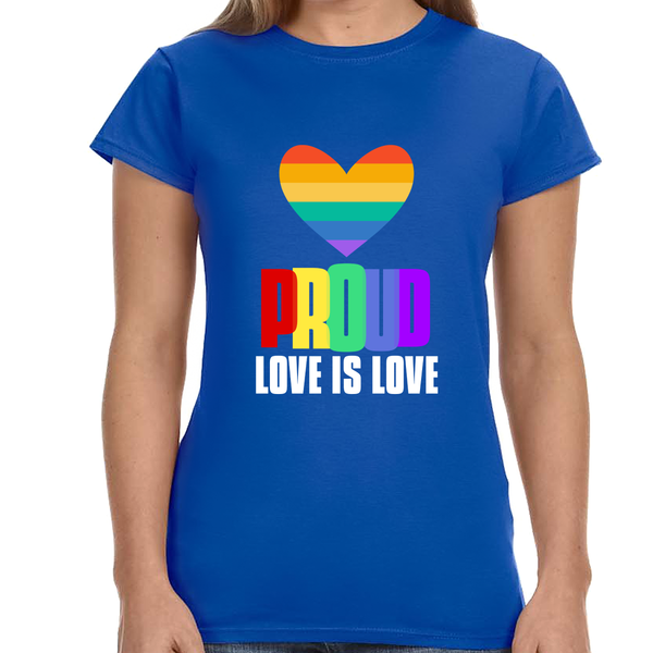 Proud LGBT Shirt Love is Love Tee Rainbow Lesbian Gay Pride Womens Shirts