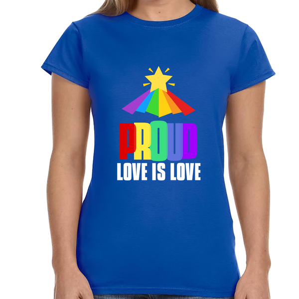 Proud LGBT T Shirt Love is Love Shirt Equality LGBT Rainbow Womens Shirts