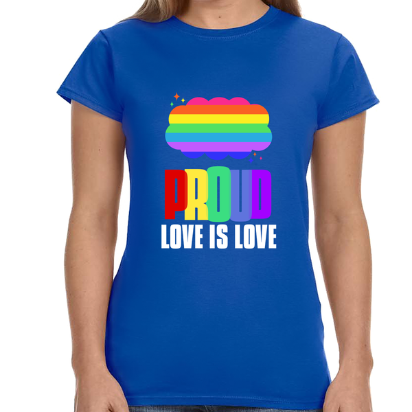 Proud LGBT Shirt Love is Love Shirt Rainbow Flag Gay Lesbian Shirts for Women