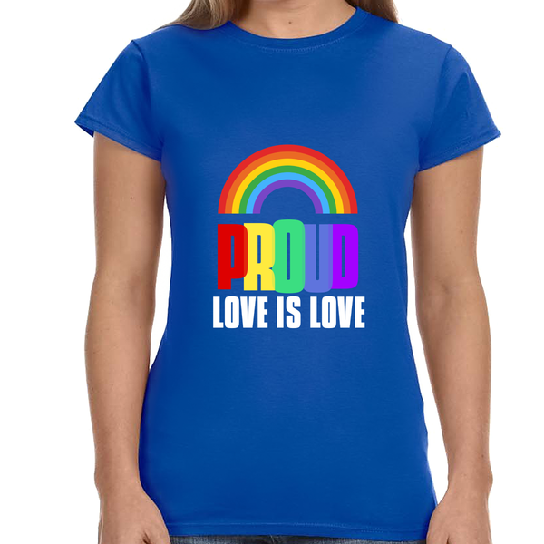 Proud LGBTQ Love is Love Lesbian Gay Bisexual Transgender Womens Shirts