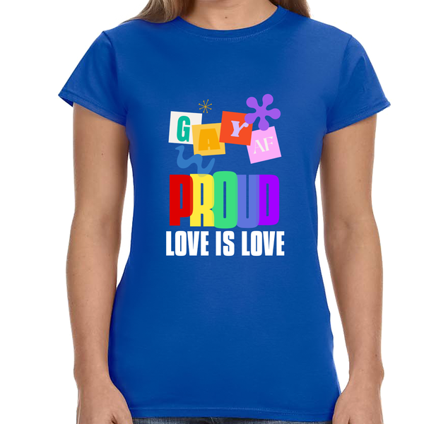 Proud LGBT Love is Love Lesbian Gay Bisexual LGBT Rainbow Shirts for Women