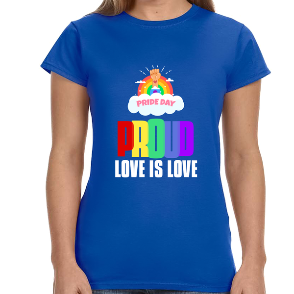 Proud LGBT Love is Love Lesbian Gay LGBT Rainbow Gay Pride Shirts for Women