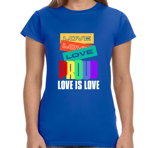 Proud LGBT Love is Love Lesbian Gay LGBT Pride Shirt LGBTQ Womens Shirts