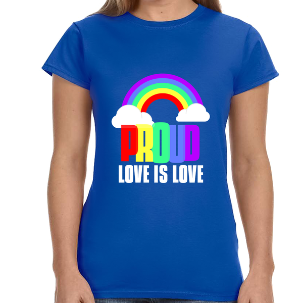 Proud LGBT Love is Love Lesbian Gay Transgender LGBTQ Love Women Tops