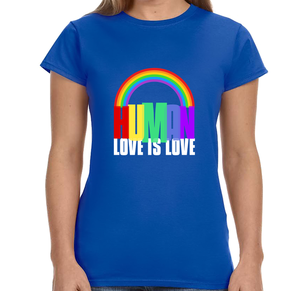 HUMAN LGBT Flag Pride Month Transgender Rainbow Lesbian Gay Women Tops