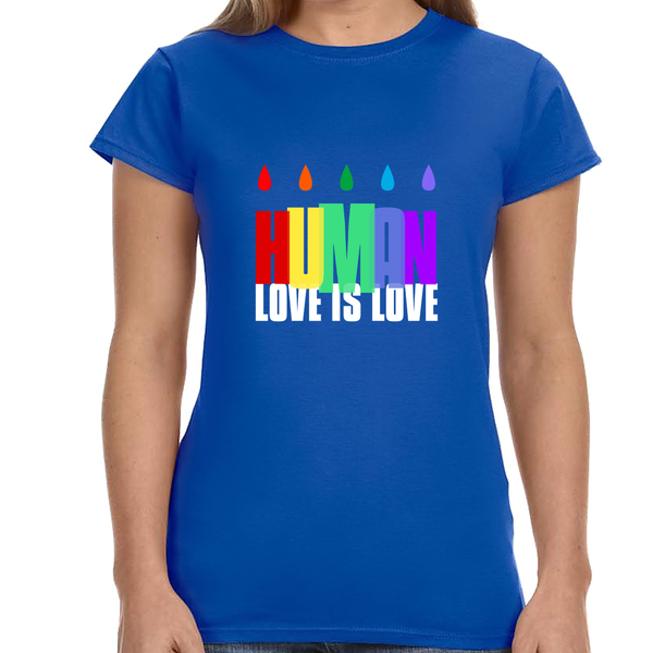 LGBTQ Human Rainbow Shirt Men Women Gay Pride Shirt Rainbow Womens Shirts