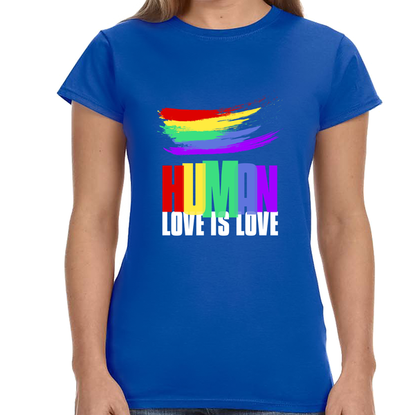 LGBT Human Rainbow Shirt Lesbian Gay Pride Shirt Rainbow Womens T Shirts