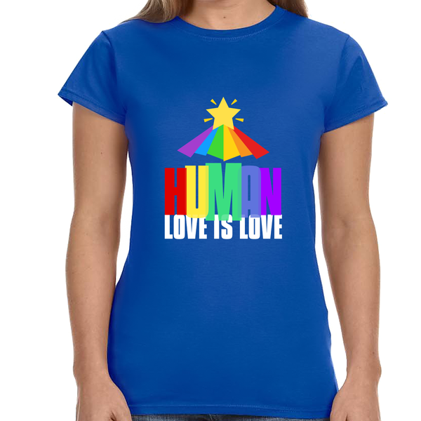 LGBTQ Human Rainbow Shirt Gay Lesbian Pride Shirt Rainbow Shirts for Women