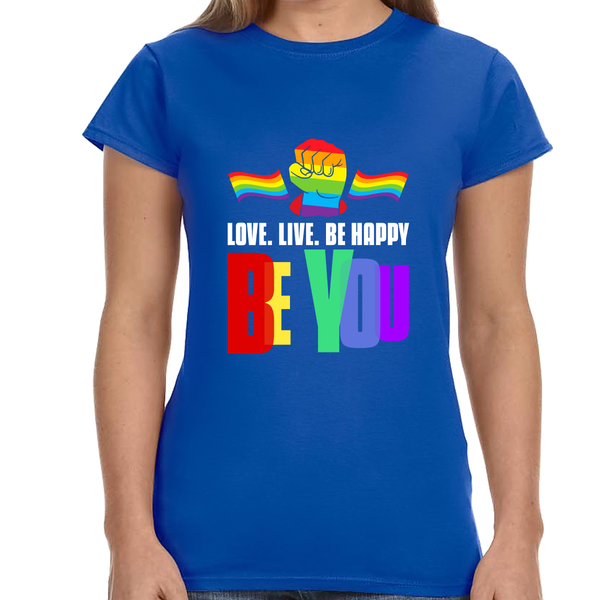 Be You LGBT Flag Gay Pride Month Transgender Rainbow Lesbian Women Tops