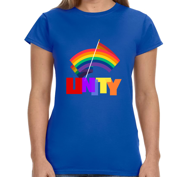 Unity LGBT Love Live Be Happy LGBT Flag Gay Pride Month Womens T Shirts