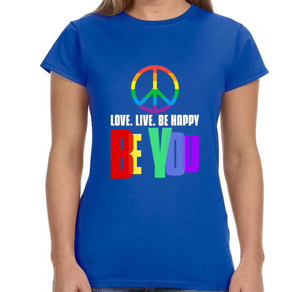 Be You LGBT Flag Gay Pride Month Rainbow Lesbian Transgender Shirts for Women