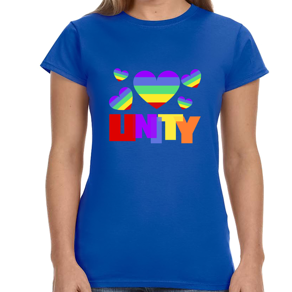 Unity LGBT Flag Gay Pride Month Rainbow Lesbian Transgender Womens Shirts