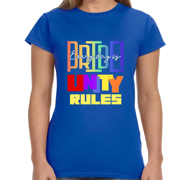 Unity Shirt LGBTQ Pride Rainbow Flag Lesbian Gay Pride Ally Women Tops