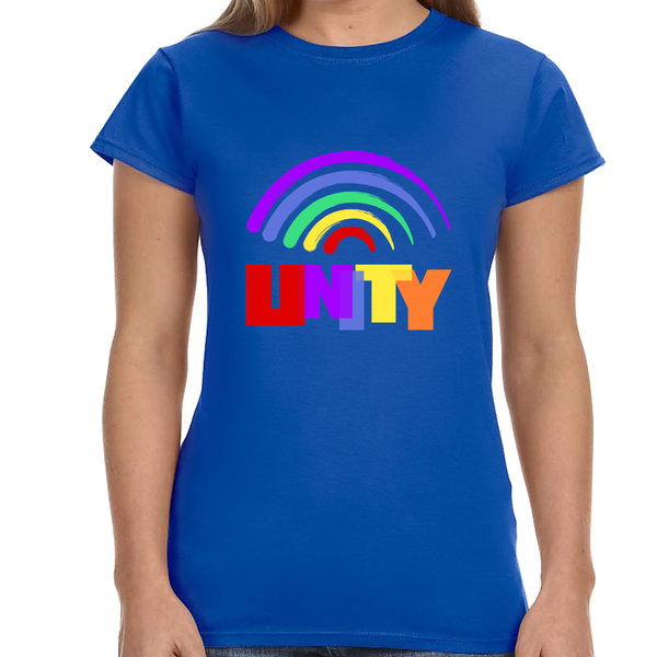 Unity Shirt LGBT Pride Rainbow Flag Gay Lesbian Pride Ally Womens Shirts