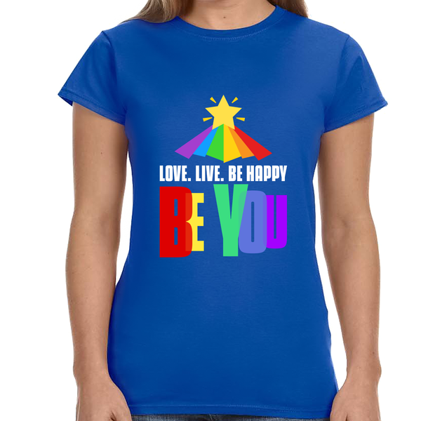 Be You Shirt LGBTQ Pride Rainbow Flag Lesbian Gay Pride Ally Womens T Shirts