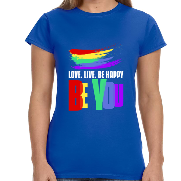 Be You Shirt LGBTQ Pride Rainbow Flag Gay Lesbian Pride Ally Women Tops