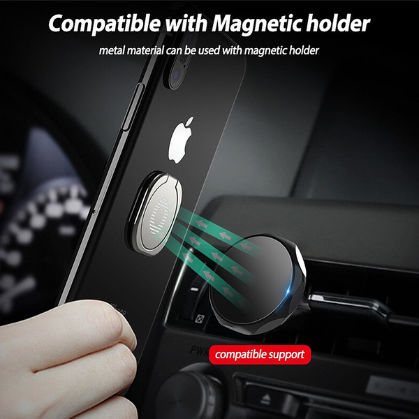 Thinnest Cell Phone Ring Holder Kickstand for iPhone & Samsung Galaxy, 360 Degree Rotation Finger Ring Stand Phone Grip for Magnetic Car Mount