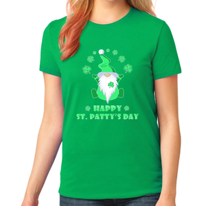Girls St Patricks Day Shirt Cute Irish Gnome Funny Shamrock St Patricks Day Shirt Girls Irish Shirt