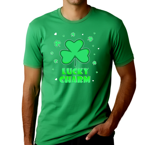 Mens St Patricks Day Shirt Lucky Charm Clover St Pattys Day Shirts For Men St Patrick's Day Shirt