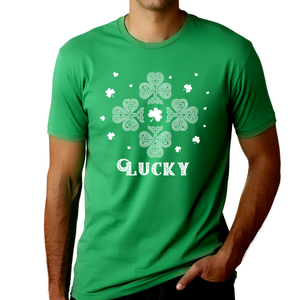 Mens St Patricks Day Shirt Lucky Clover St Pattys Day Shirts For Men St Patrick's Day Shamrock Shirt