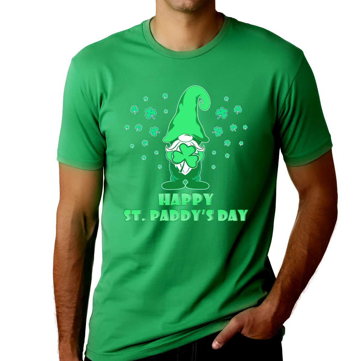 St Patricks Day Shirt Men Funny Irish Gnome Funny Shamrock St Pattys Day Shirts For Men Gnome Shirt
