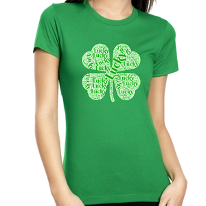 St Pattys Day Shirts For Women Irish Lucky Clover Shamrock St Patricks Day Shirts Cute Women Shamrock Shirt