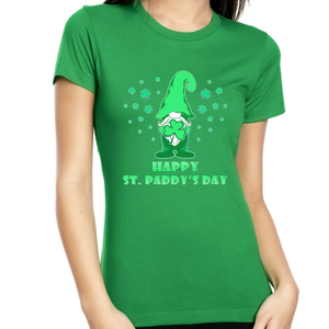 St Patricks Day Shirt Women Cute Irish Gnome Funny Shamrock St Pattys Day Shirts For Women Gnome Shirt